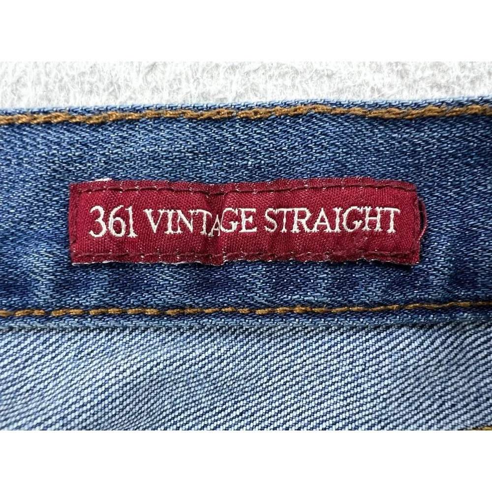 Lucky Brand 361 Vintage Straight Jeans Mens 34x30 Blue Med Wash Denim Pants